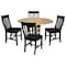 International Concepts 42 in. Dual Drop Leaf Table with 4 Slat Back Dining Chairs - 5 Piece Dining Set K01-42DP-C46-61-4 - alternate 1